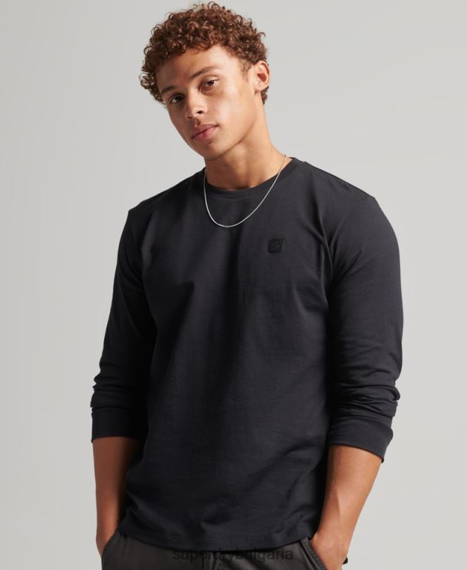 Superdry облекло N00H6472 черен мъже технологично горнище с дълъг ръкав