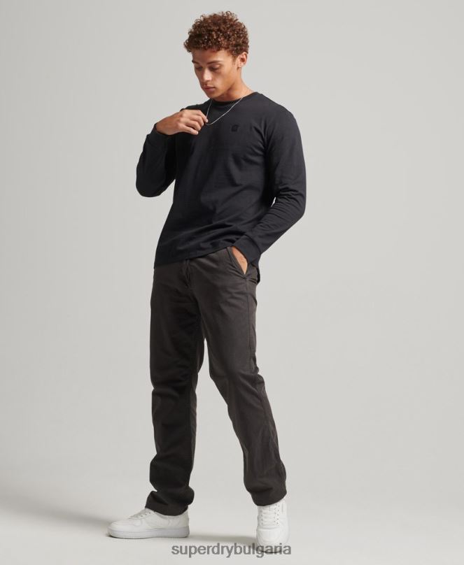 Superdry облекло N00H6472 черен мъже технологично горнище с дълъг ръкав