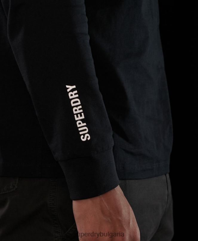 Superdry облекло N00H6472 черен мъже технологично горнище с дълъг ръкав
