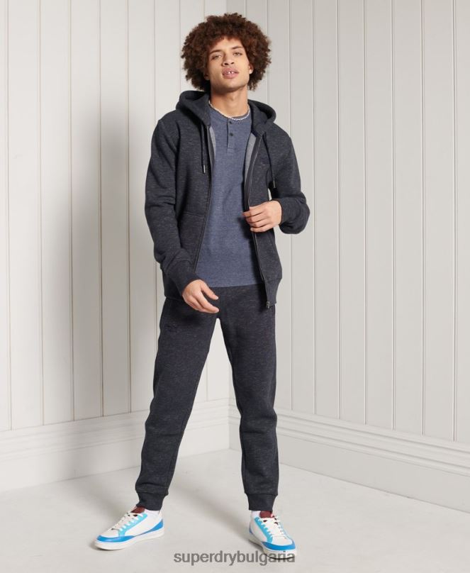 Superdry облекло N00H6491 военноморски флот мъже тениска с къси ръкави от органичен памук