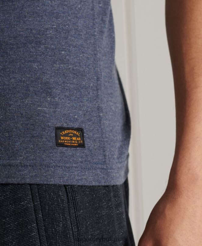 Superdry облекло N00H6491 военноморски флот мъже тениска с къси ръкави от органичен памук
