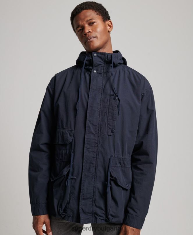 Superdry облекло N00H1009 военноморски флот мъже палубно яке с качулка