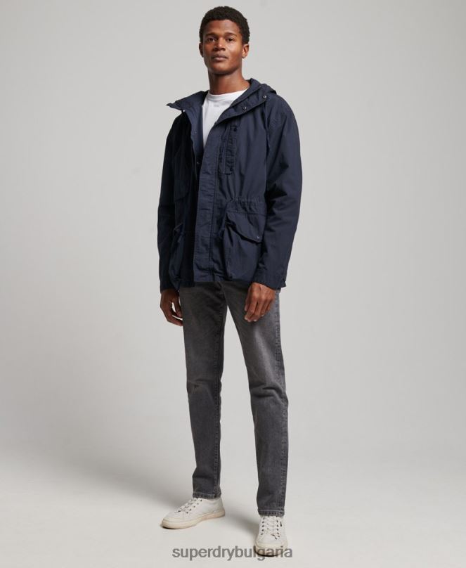Superdry облекло N00H1009 военноморски флот мъже палубно яке с качулка