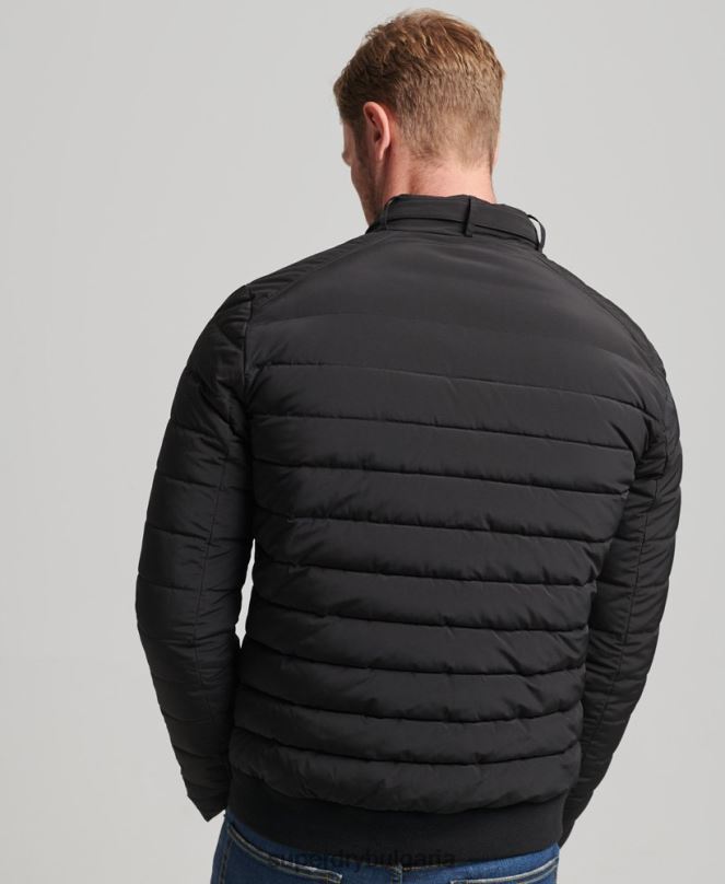 Superdry облекло N00H1010 черен мъже подплатено яке харингтън
