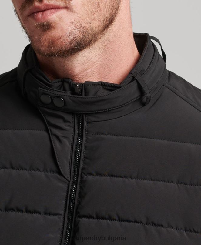 Superdry облекло N00H1010 черен мъже подплатено яке харингтън