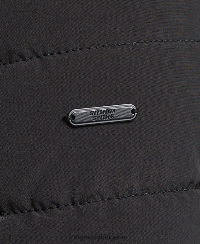 Superdry облекло N00H1010 черен мъже подплатено яке харингтън