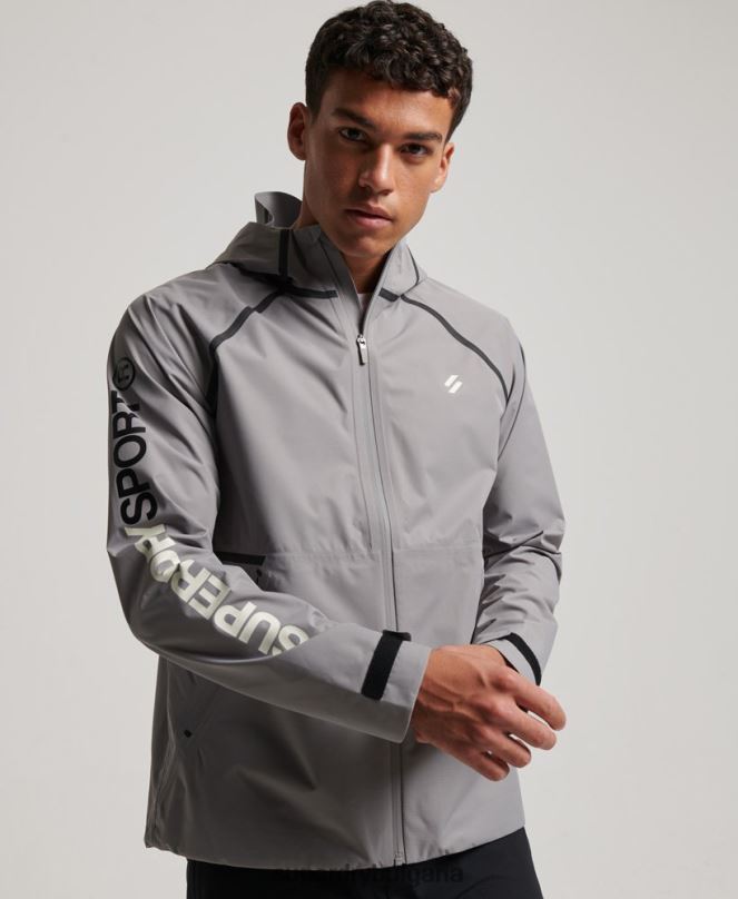 Superdry облекло N00H1011 сиво мъже водоустойчиво яке