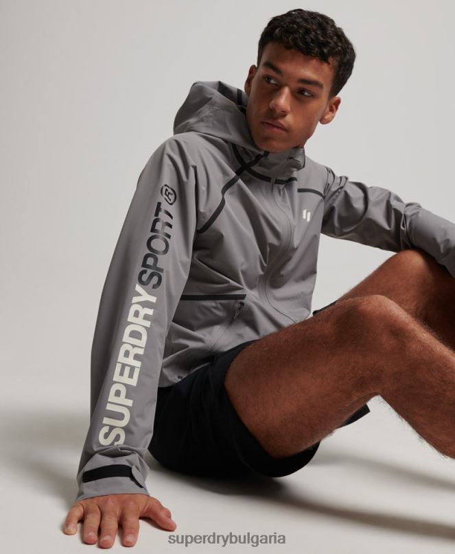Superdry облекло N00H1011 сиво мъже водоустойчиво яке