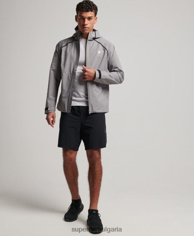 Superdry облекло N00H1011 сиво мъже водоустойчиво яке
