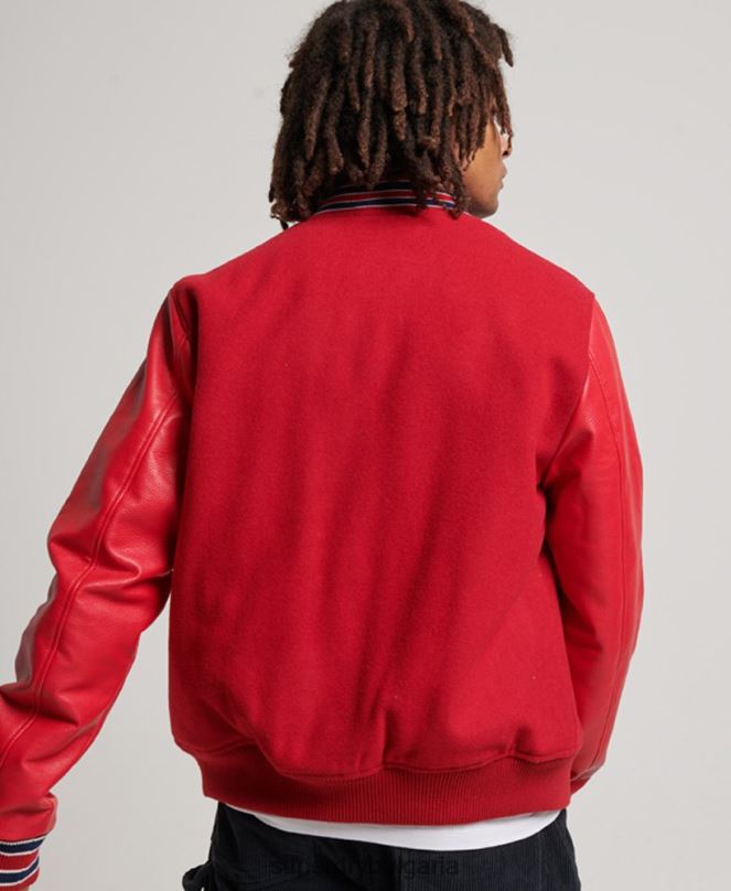 Superdry облекло N00H1013 червен мъже винтидж яке от колежански бомбър