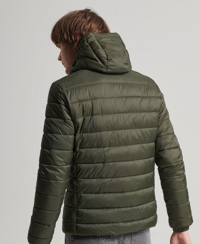 Superdry облекло N00H1016 каки мъже класическо пухено яке с качулка