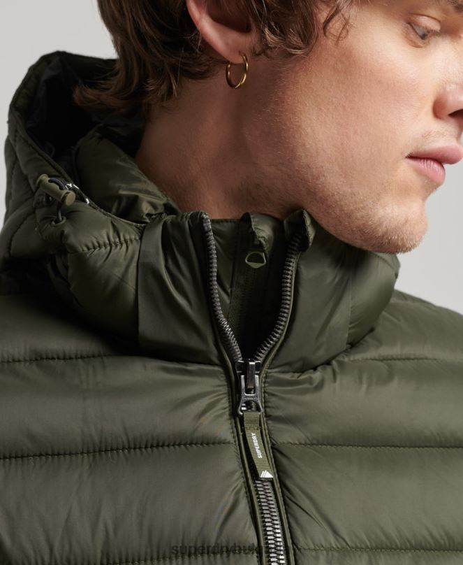 Superdry облекло N00H1016 каки мъже класическо пухено яке с качулка