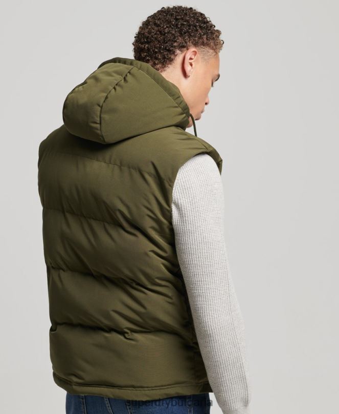 Superdry облекло N00H1017 зелено мъже жилетка с качулка Everest