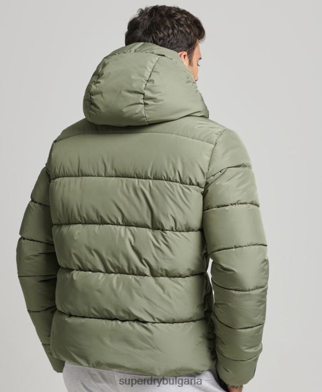 Superdry облекло N00H1019 зелено мъже спортно пухено яке с качулка