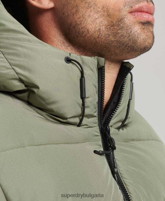 Superdry облекло N00H1019 зелено мъже спортно пухено яке с качулка