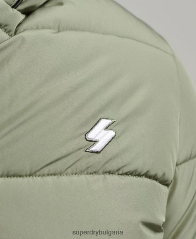 Superdry облекло N00H1019 зелено мъже спортно пухено яке с качулка