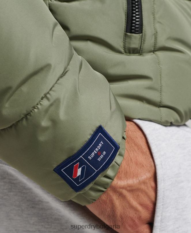 Superdry облекло N00H1019 зелено мъже спортно пухено яке с качулка