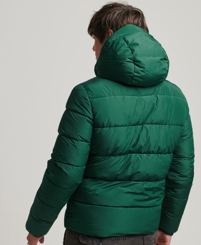 Superdry облекло N00H1021 зелено мъже спортно пухено яке с качулка