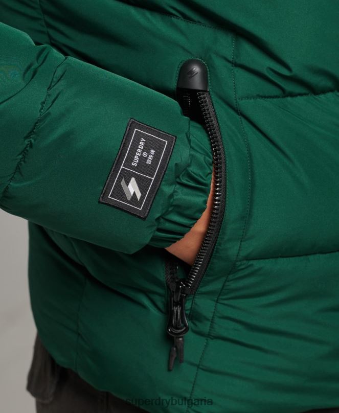 Superdry облекло N00H1021 зелено мъже спортно пухено яке с качулка