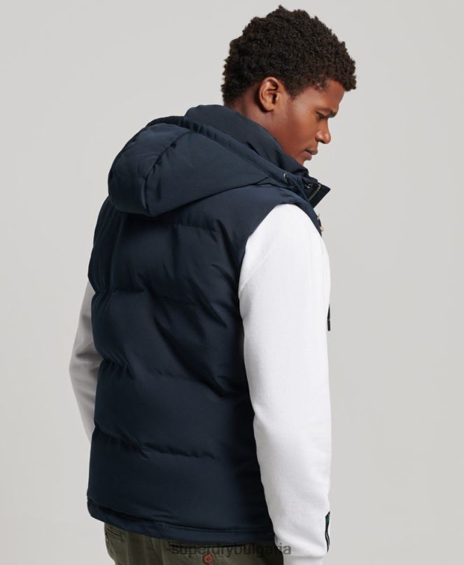 Superdry облекло N00H1024 военноморски флот мъже жилетка с качулка Everest