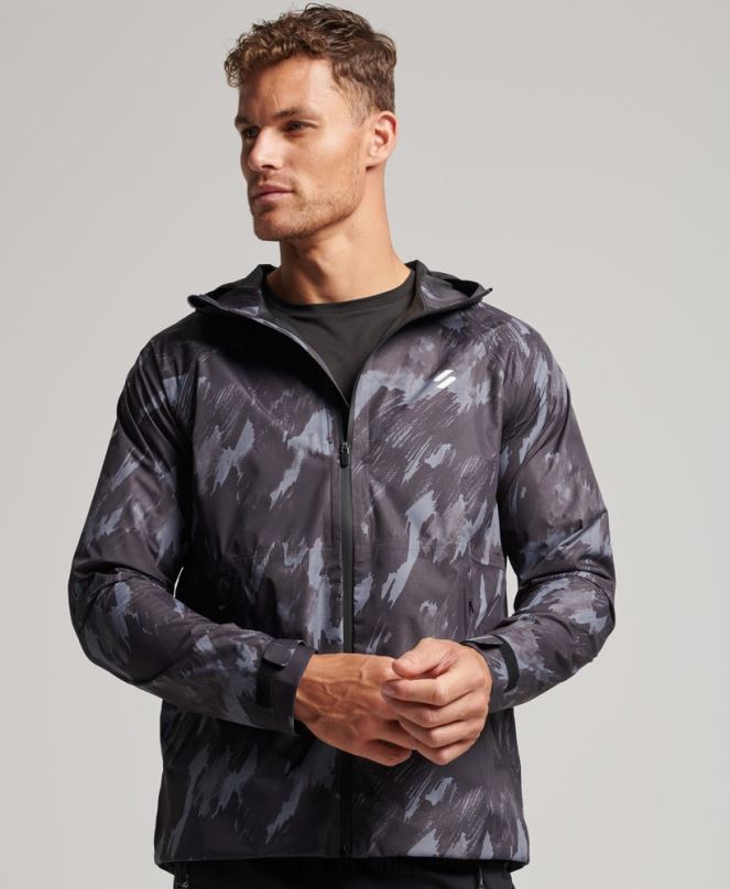 Superdry облекло N00H1026 тъмно сив мъже водоустойчиво яке