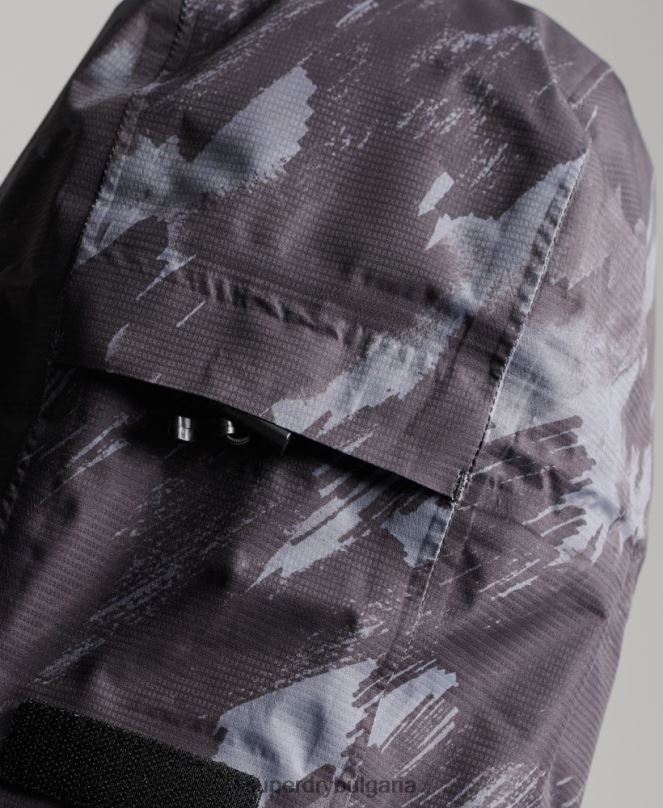 Superdry облекло N00H1026 тъмно сив мъже водоустойчиво яке