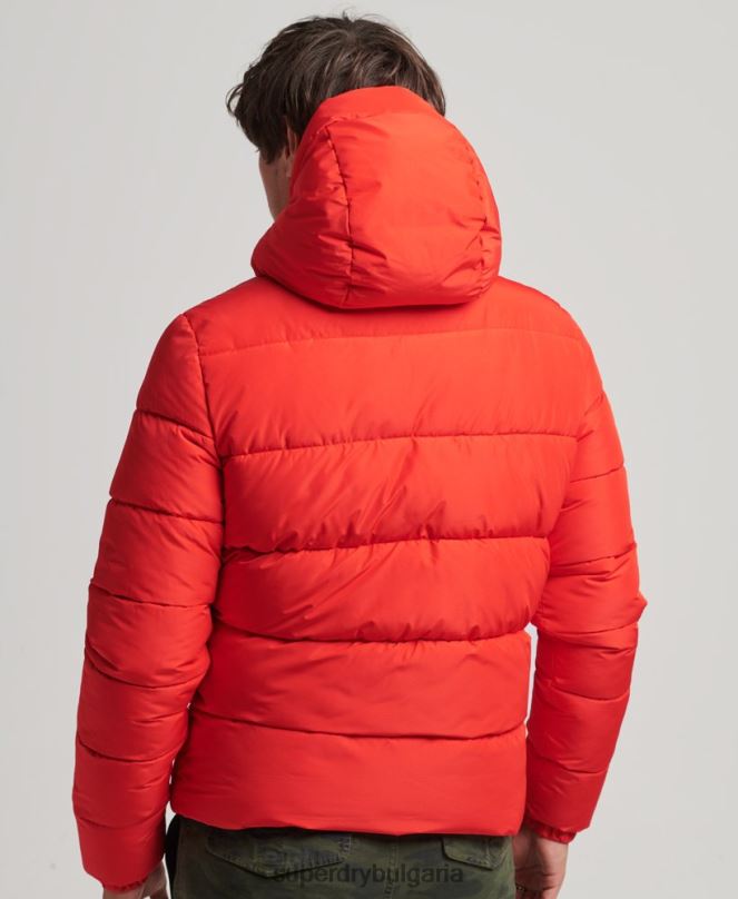 Superdry облекло N00H1031 червен мъже спортно пухено яке с качулка