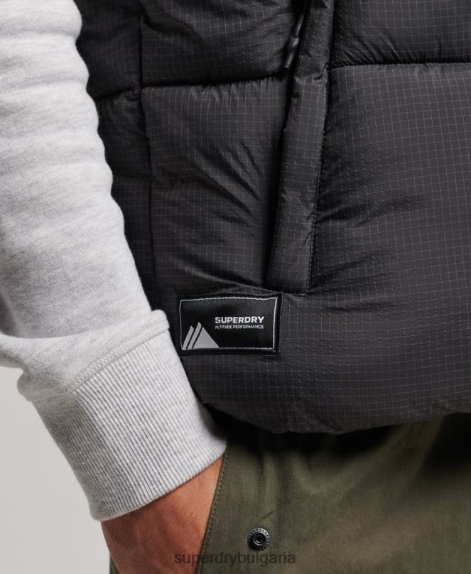Superdry облекло N00H1032 черен мъже жилетка с кратка подплата