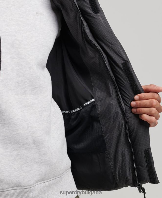 Superdry облекло N00H1032 черен мъже жилетка с кратка подплата