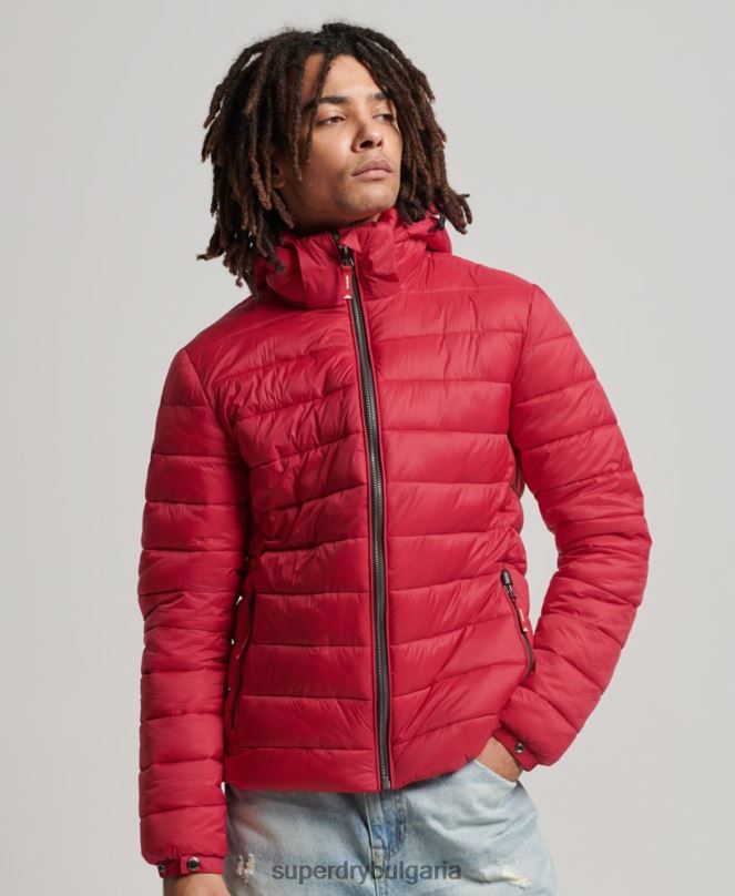 Superdry облекло N00H1041 червен мъже класическо пухено яке с качулка