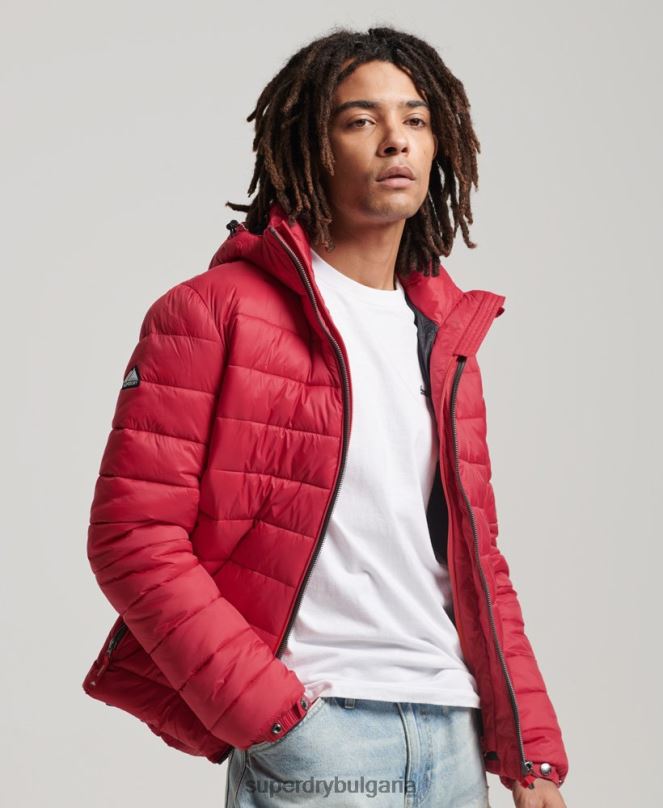 Superdry облекло N00H1041 червен мъже класическо пухено яке с качулка