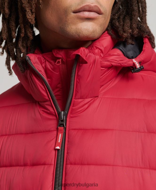 Superdry облекло N00H1041 червен мъже класическо пухено яке с качулка