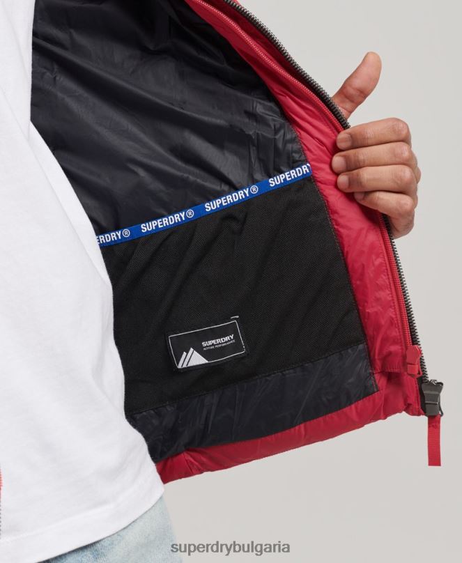 Superdry облекло N00H1041 червен мъже класическо пухено яке с качулка
