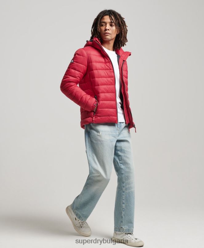 Superdry облекло N00H1041 червен мъже класическо пухено яке с качулка