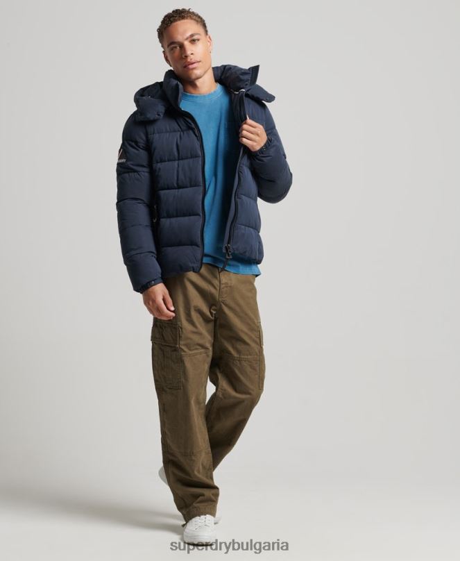 Superdry облекло N00H1045 военноморски флот мъже микрофибърно планинско пухено яке