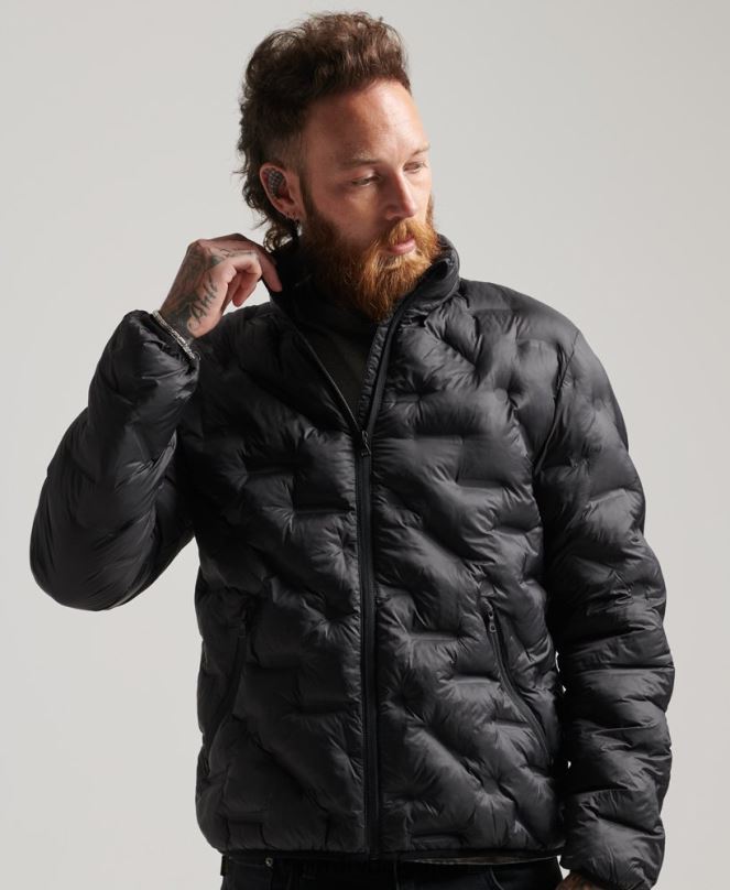 Superdry облекло N00H1046 черен мъже термозапечатано яке