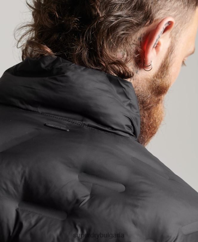 Superdry облекло N00H1046 черен мъже термозапечатано яке