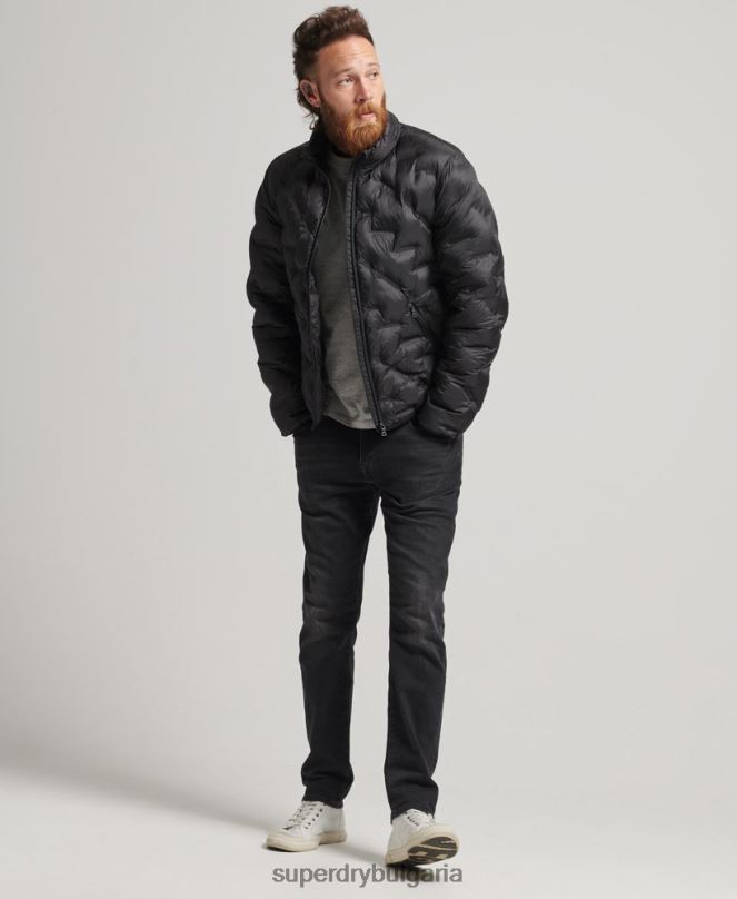 Superdry облекло N00H1046 черен мъже термозапечатано яке