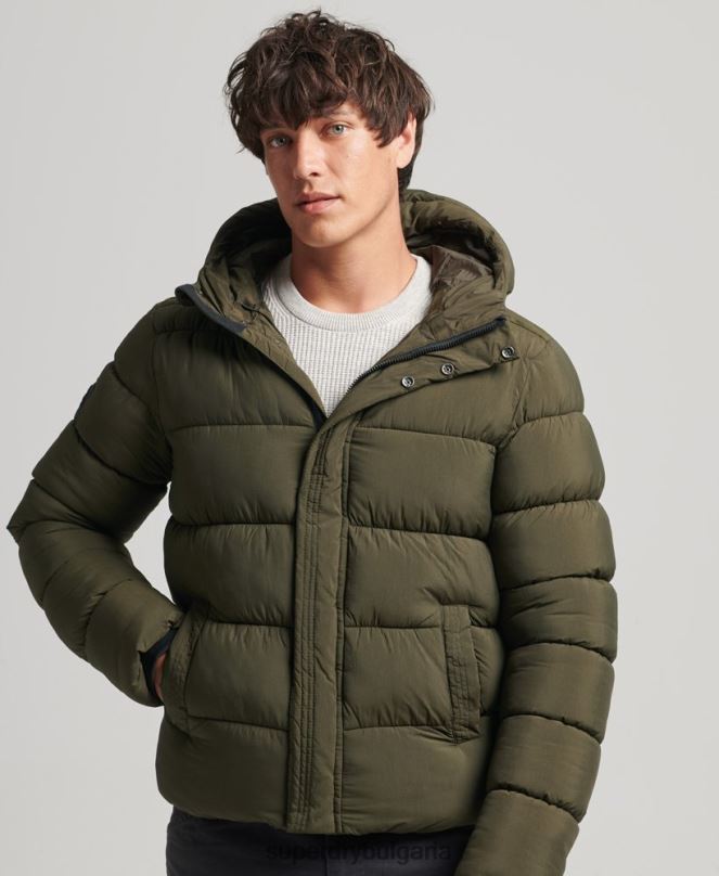 Superdry облекло N00H1048 каки мъже спортно пухено яке с качулка xpd