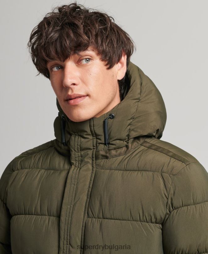 Superdry облекло N00H1048 каки мъже спортно пухено яке с качулка xpd