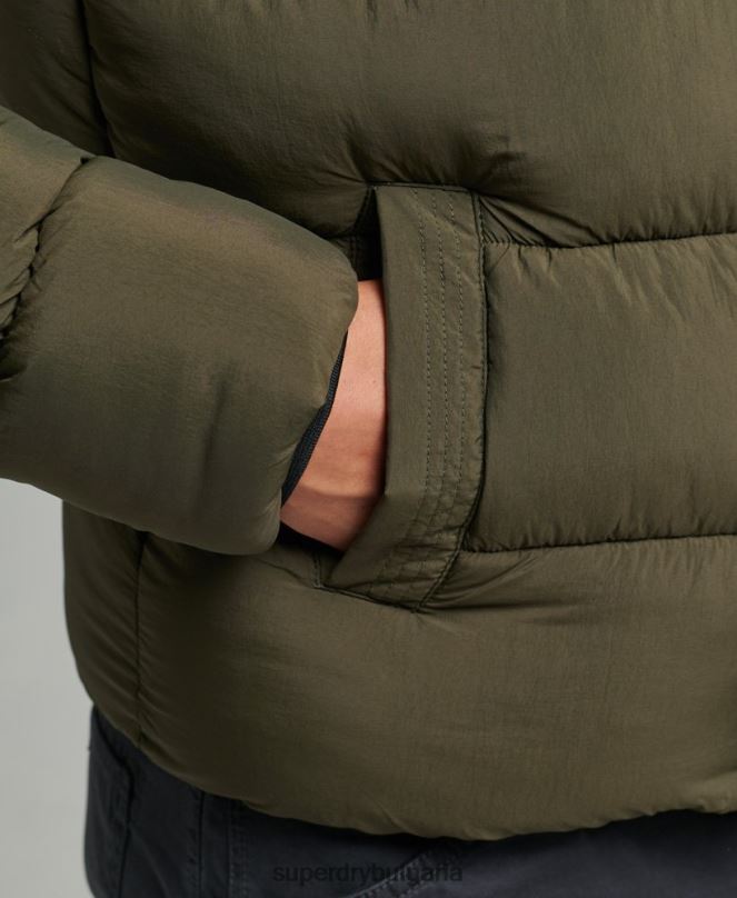 Superdry облекло N00H1048 каки мъже спортно пухено яке с качулка xpd