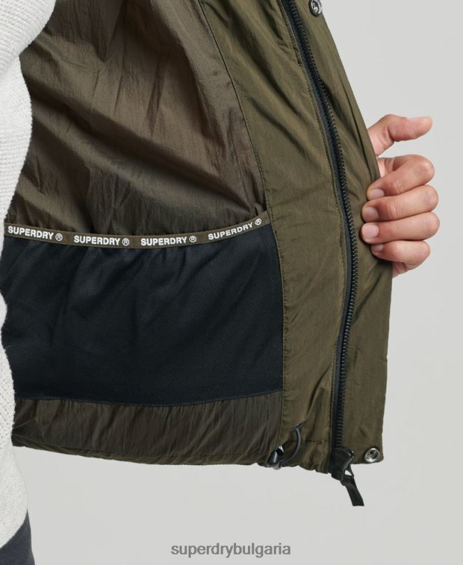 Superdry облекло N00H1048 каки мъже спортно пухено яке с качулка xpd