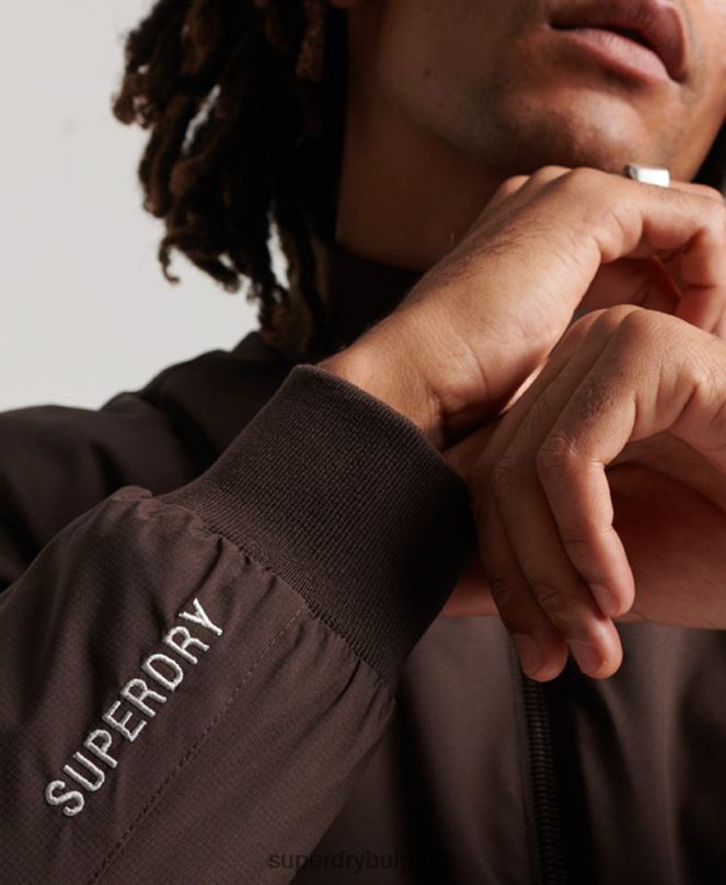 Superdry облекло N00H1053 кафяво мъже тренировъчно яке харингтън