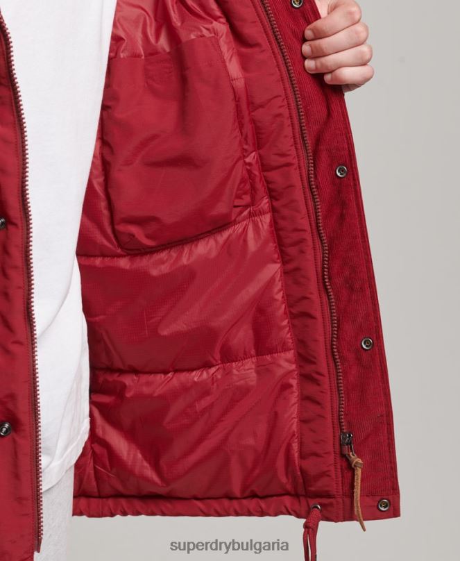 Superdry облекло N00H1064 червен мъже яке с планинска подплата