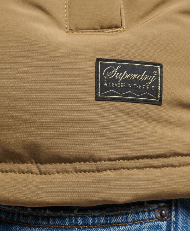Superdry облекло N00H1065 кафяво мъже жилетка с качулка Everest