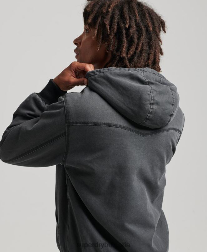 Superdry облекло N00H1067 кафяво мъже работно облекло бомбър яке с качулка
