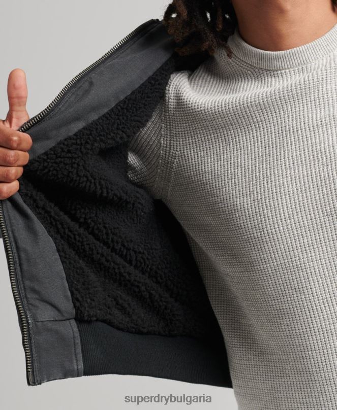 Superdry облекло N00H1067 кафяво мъже работно облекло бомбър яке с качулка
