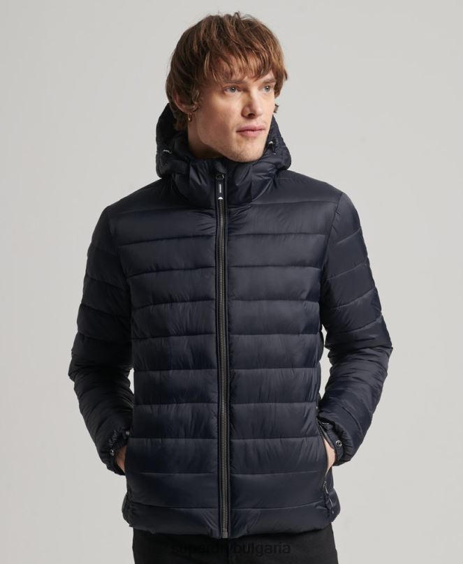 Superdry облекло N00H1068 военноморски флот мъже класическо пухено яке с качулка