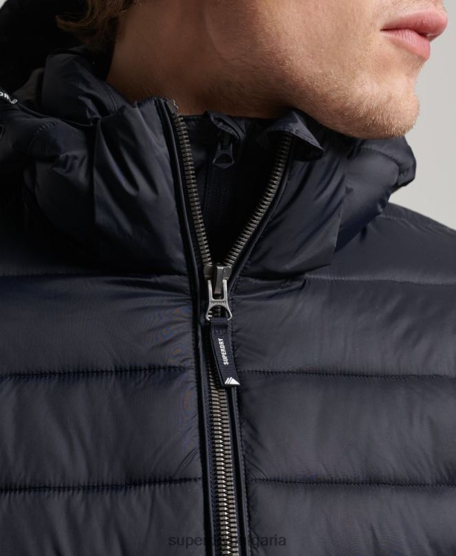 Superdry облекло N00H1068 военноморски флот мъже класическо пухено яке с качулка