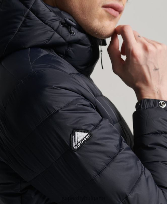 Superdry облекло N00H1068 военноморски флот мъже класическо пухено яке с качулка